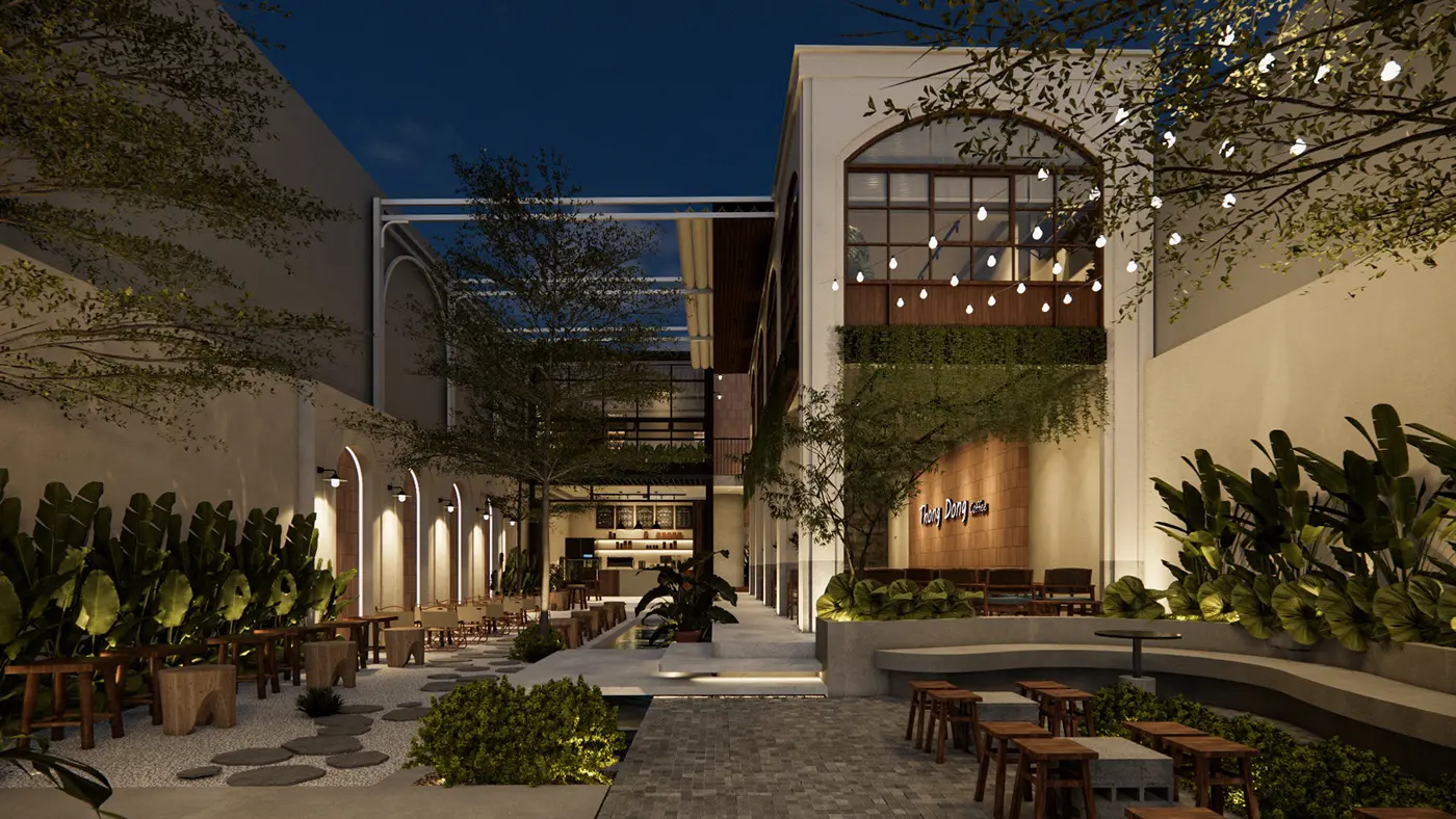 Quán cafe vỉa hè sử dụng vật liệu tái chế độc đáo