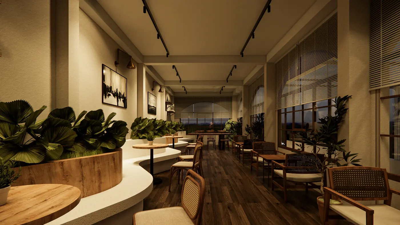 Thiết kế nội thất quán cafe nhỏ hiện đại, tối ưu công năng