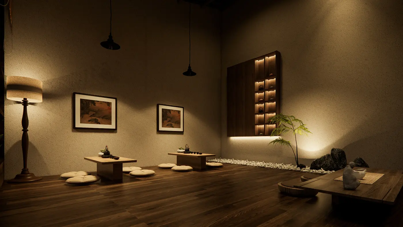 Nội thất quán cafe đơn giản, tinh tế theo phong cách Japandi.