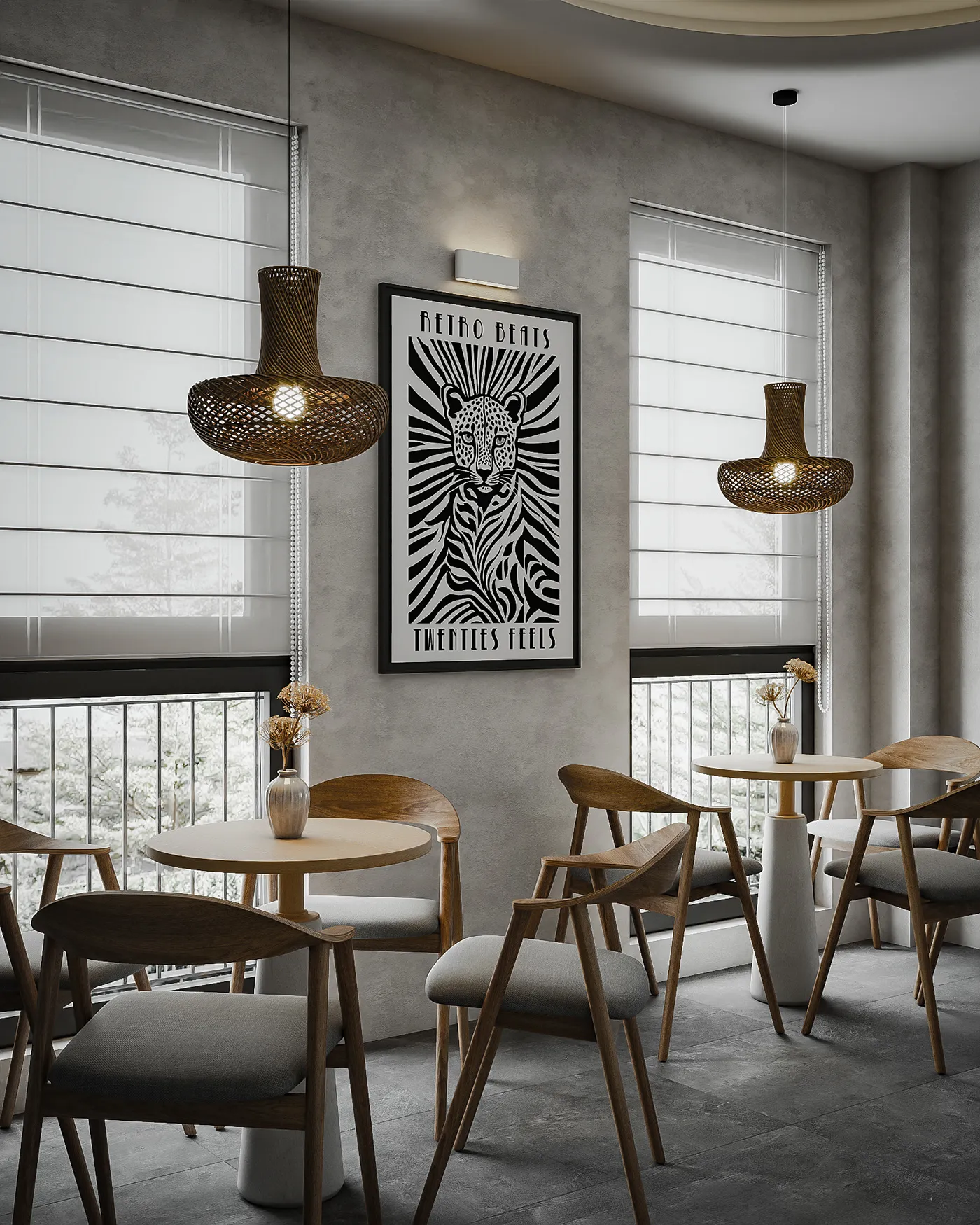 Thiết kế mặt tiền quán cafe cóc đẹp đơn giản với cây xanh.