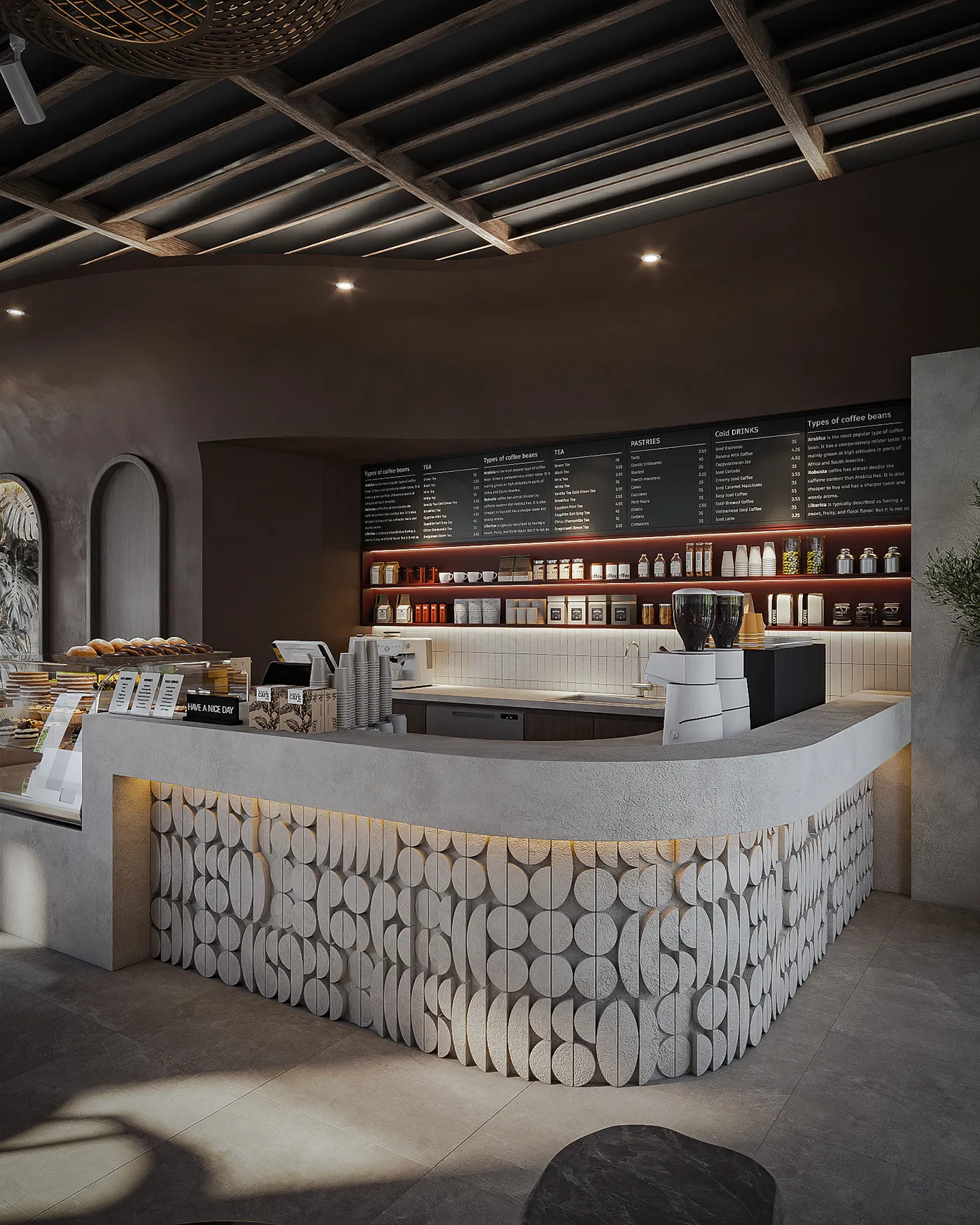 Ý tưởng sử dụng vật liệu tái chế cho nội thất quán cafe.