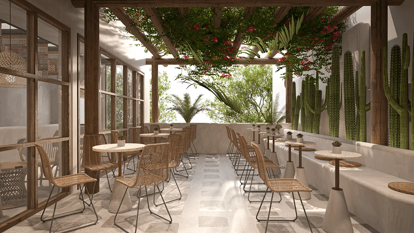 Kiến trúc sư Nắng Decor thảo luận bản vẽ thiết kế quán cafe sân vườn