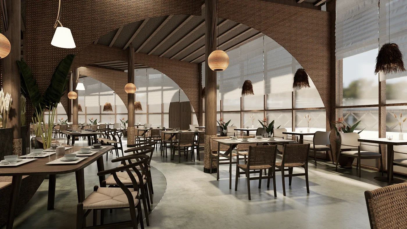 Ý tưởng thiết kế nhà hàng đẹp và công năng, giải pháp từ chuyên gia Nắng Decor.