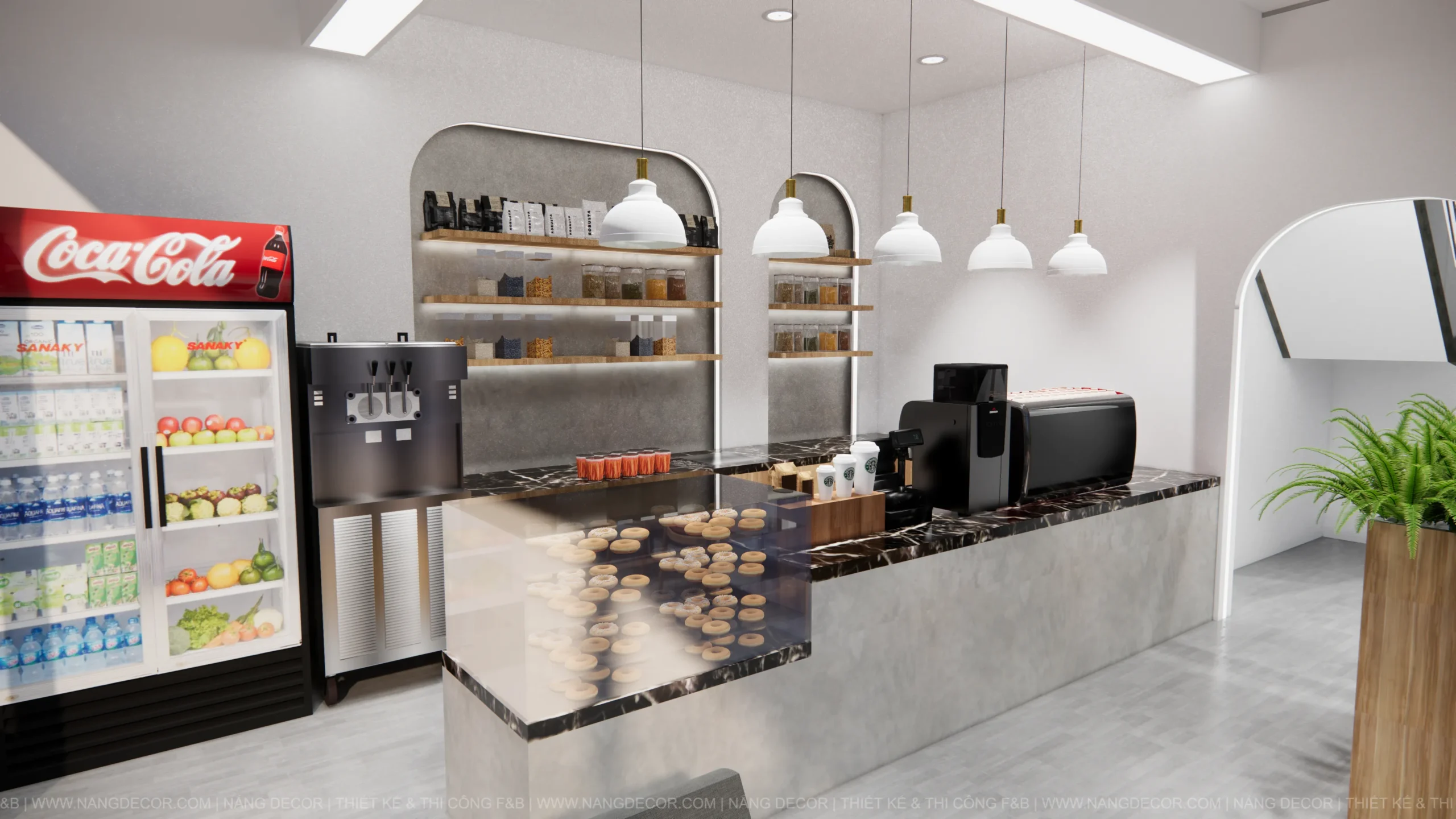 Nội thất quán cafe đẹp, tạo trải nghiệm thoải mái cho khách hàng.