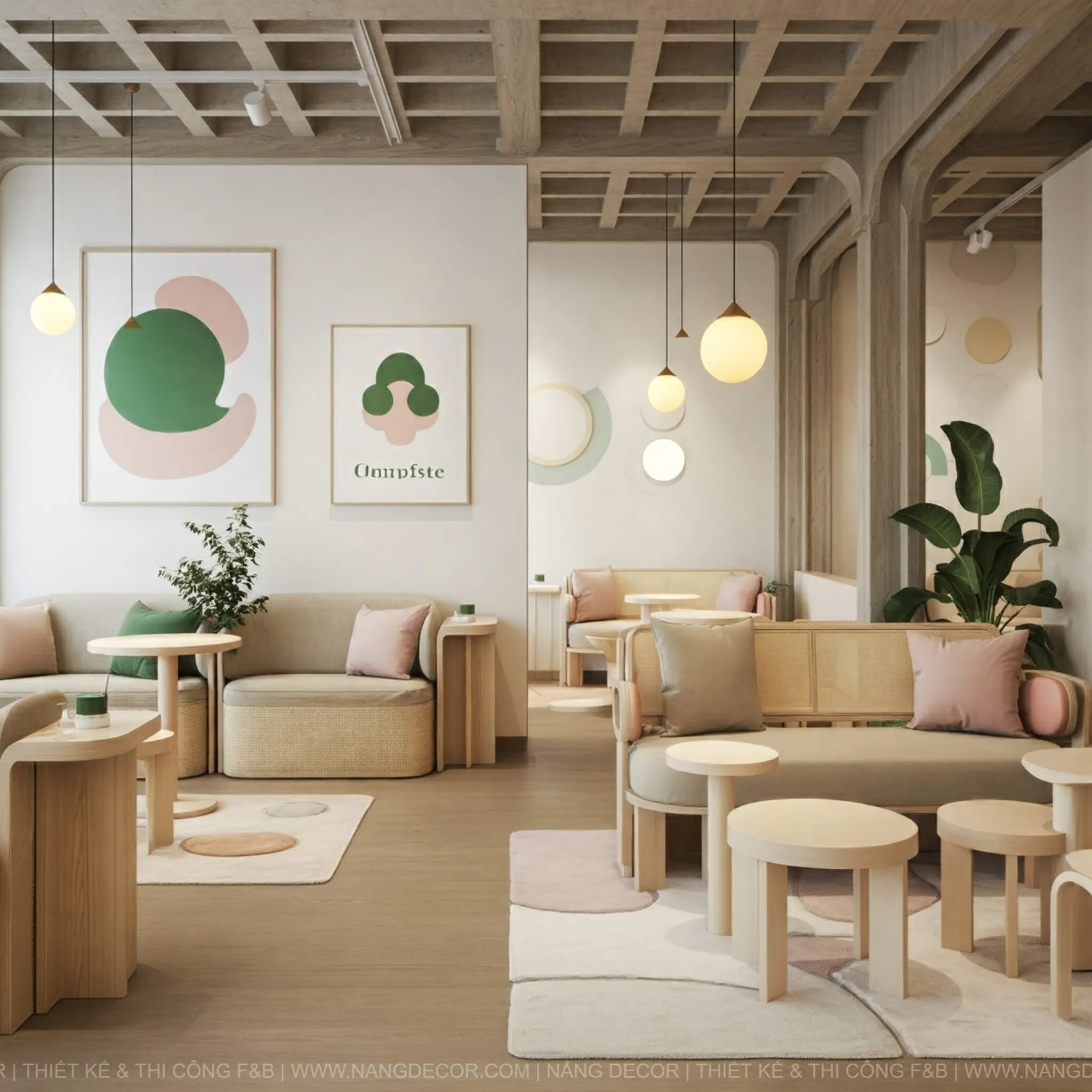 Thiết kế độc đáo cho quán cafe sân vườn bởi Nắng Decor.