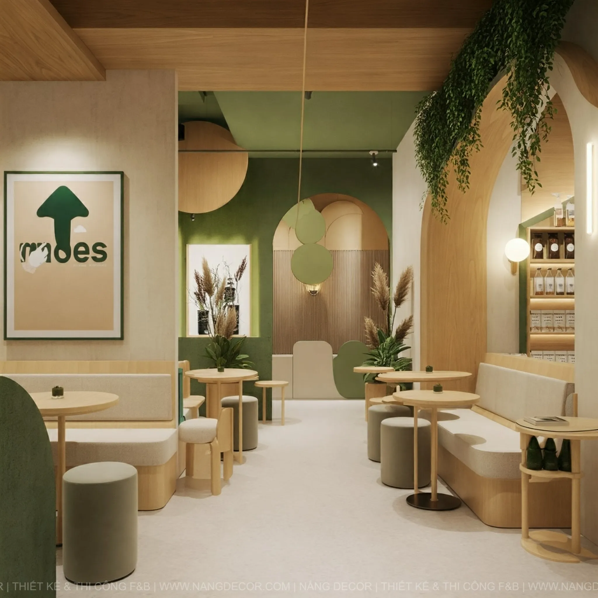 Nắng Decor thiết kế quán cafe nhỏ đẹp và tối ưu công năng.