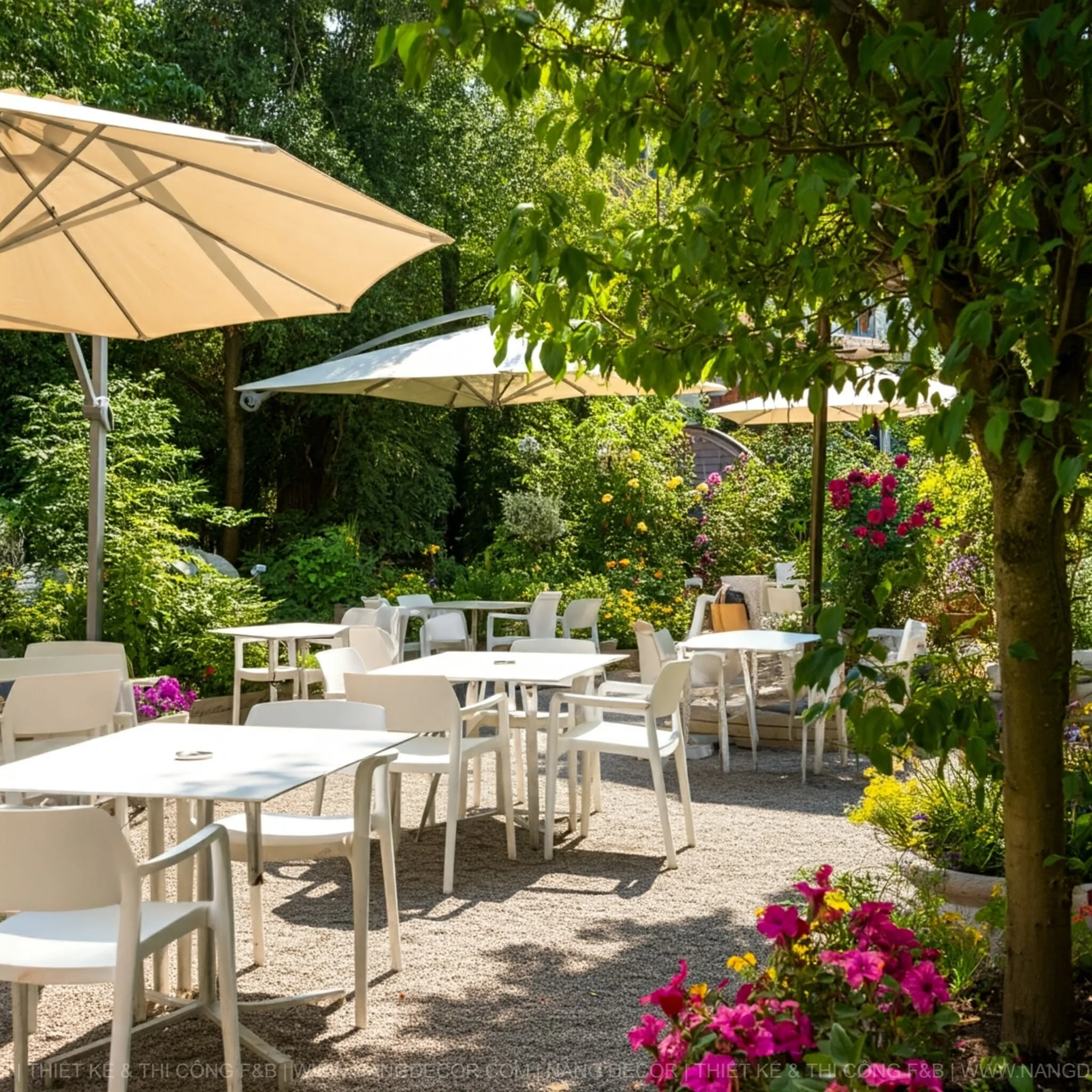 Mẫu thiết kế cafe nhỏ tối ưu diện tích với ánh sáng tự nhiên.