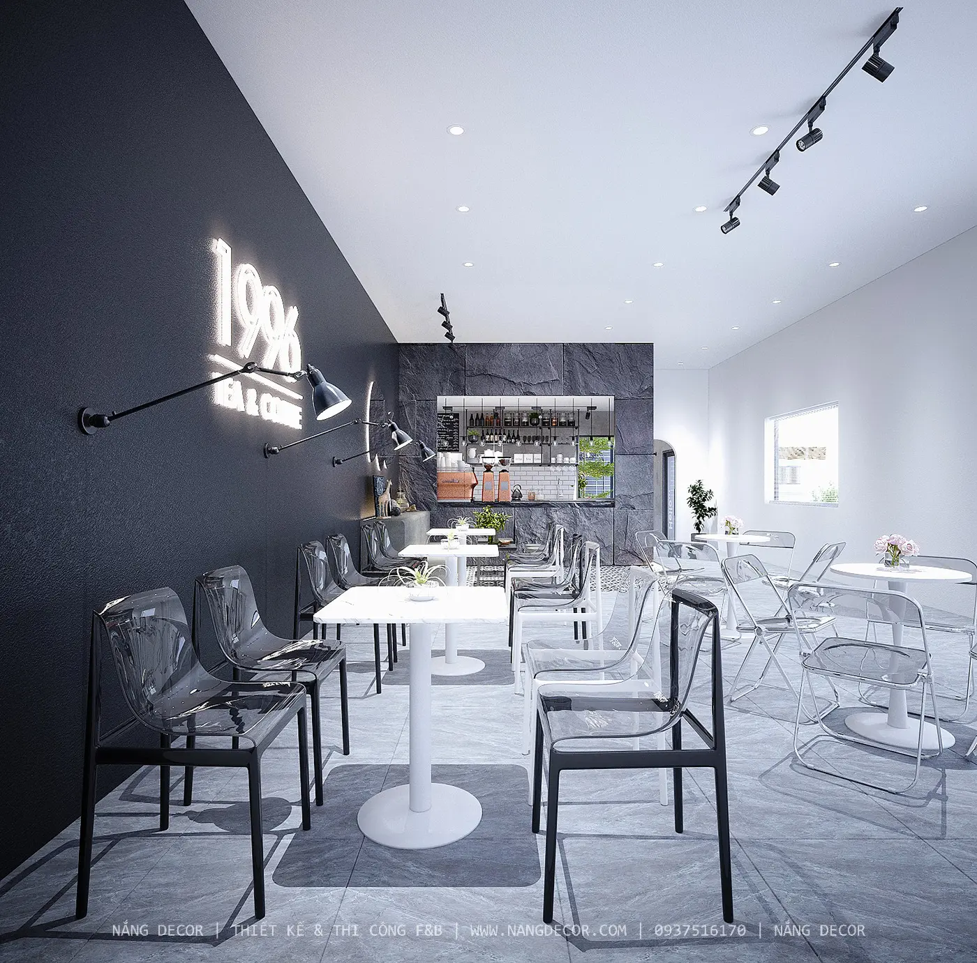 Thiết kế mặt tiền quán cafe nhỏ sử dụng gỗ tự nhiên ấm cúng.