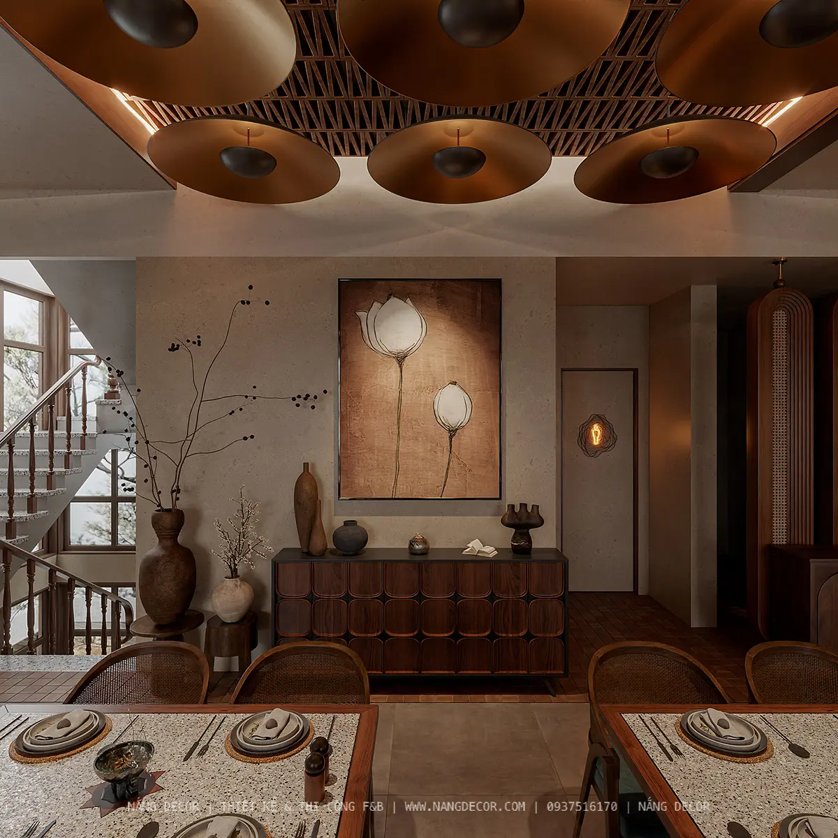 Nắng Decor: Thiết kế nhà hàng bình dân sáng tạo, bền vững.