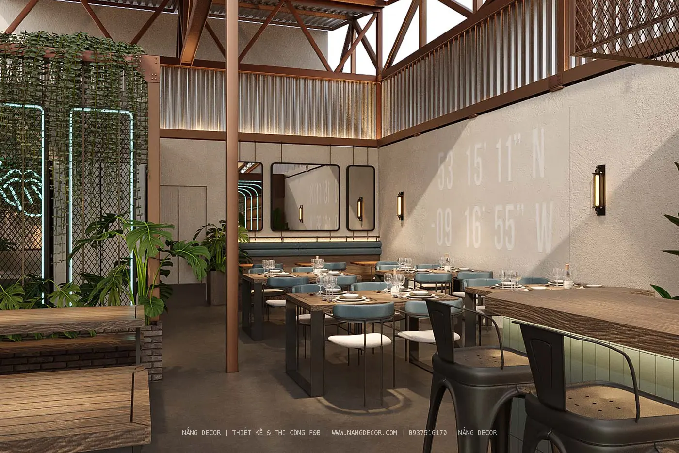 Quầy bar nhà hàng sang trọng thu hút ánh nhìn