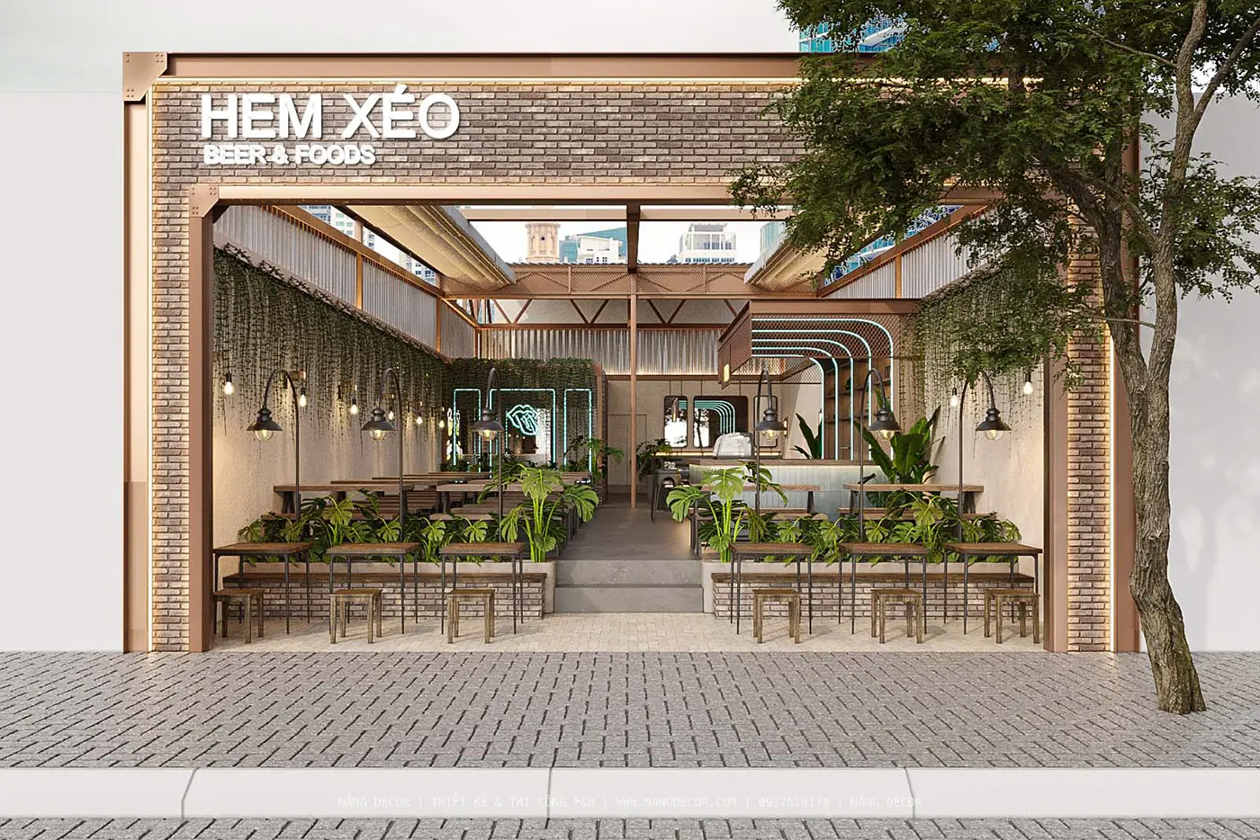 Thi công nhà hàng theo bản vẽ chi tiết của Nắng Decor