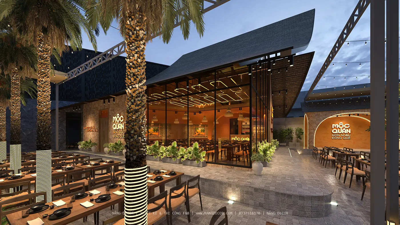 Nhà hàng ẩm thực Việt thiết kế mộc mạc phong cách Rustic