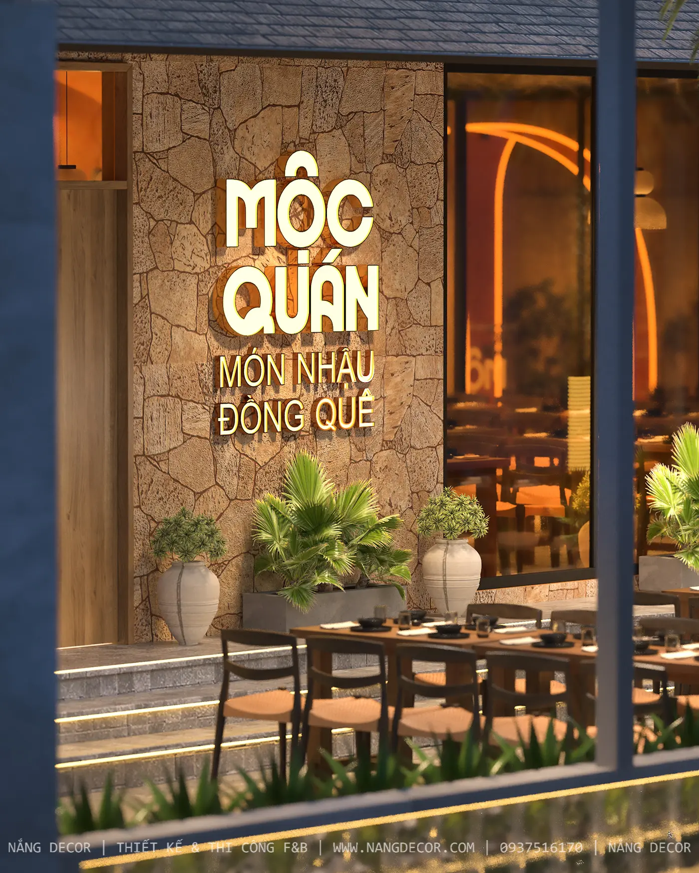 Không gian quán ăn bình dân được thiết kế ấm cúng, gần gũi.