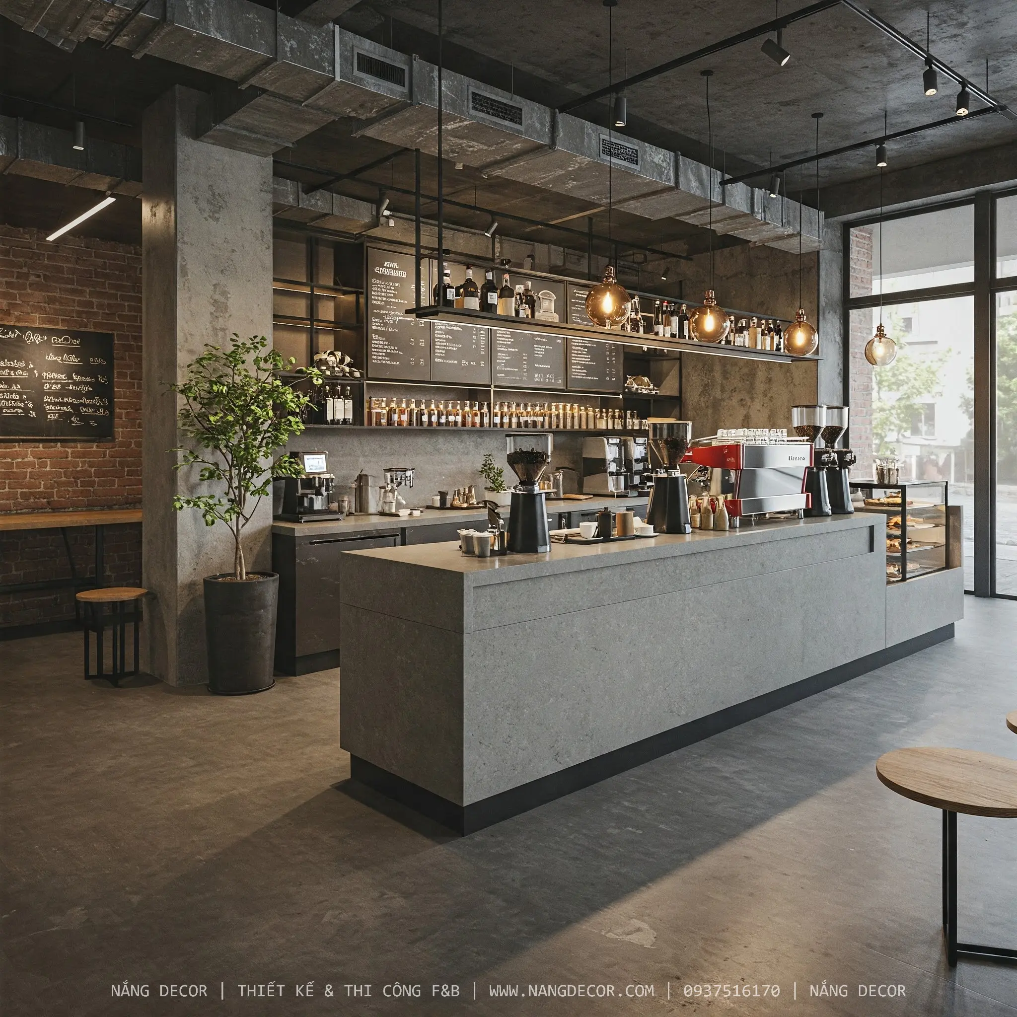 Quán cafe vintage được thiết kế và thi công chuyên nghiệp bởi Nắng Decor