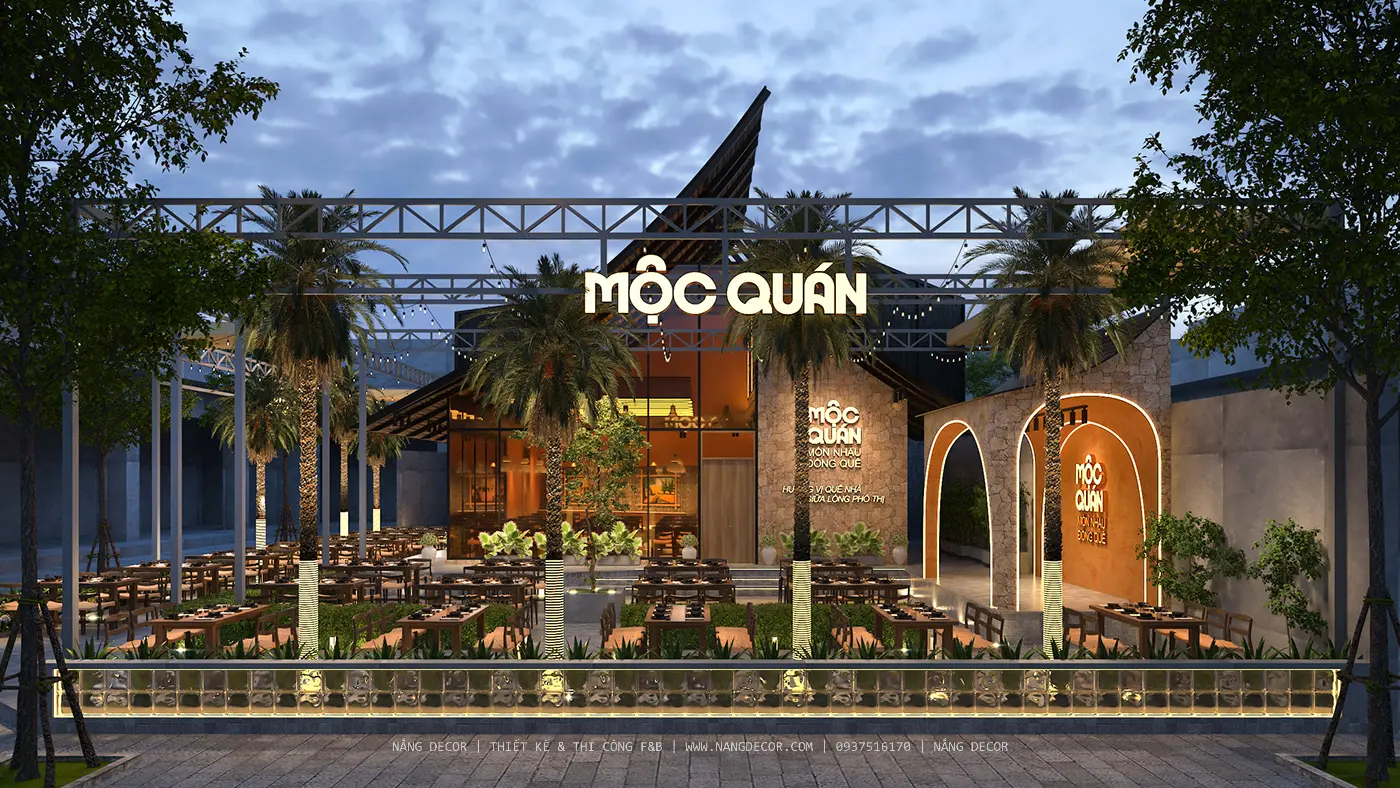 Không gian nhà hàng hải sản được thiết kế hiện đại và thoáng đãng
