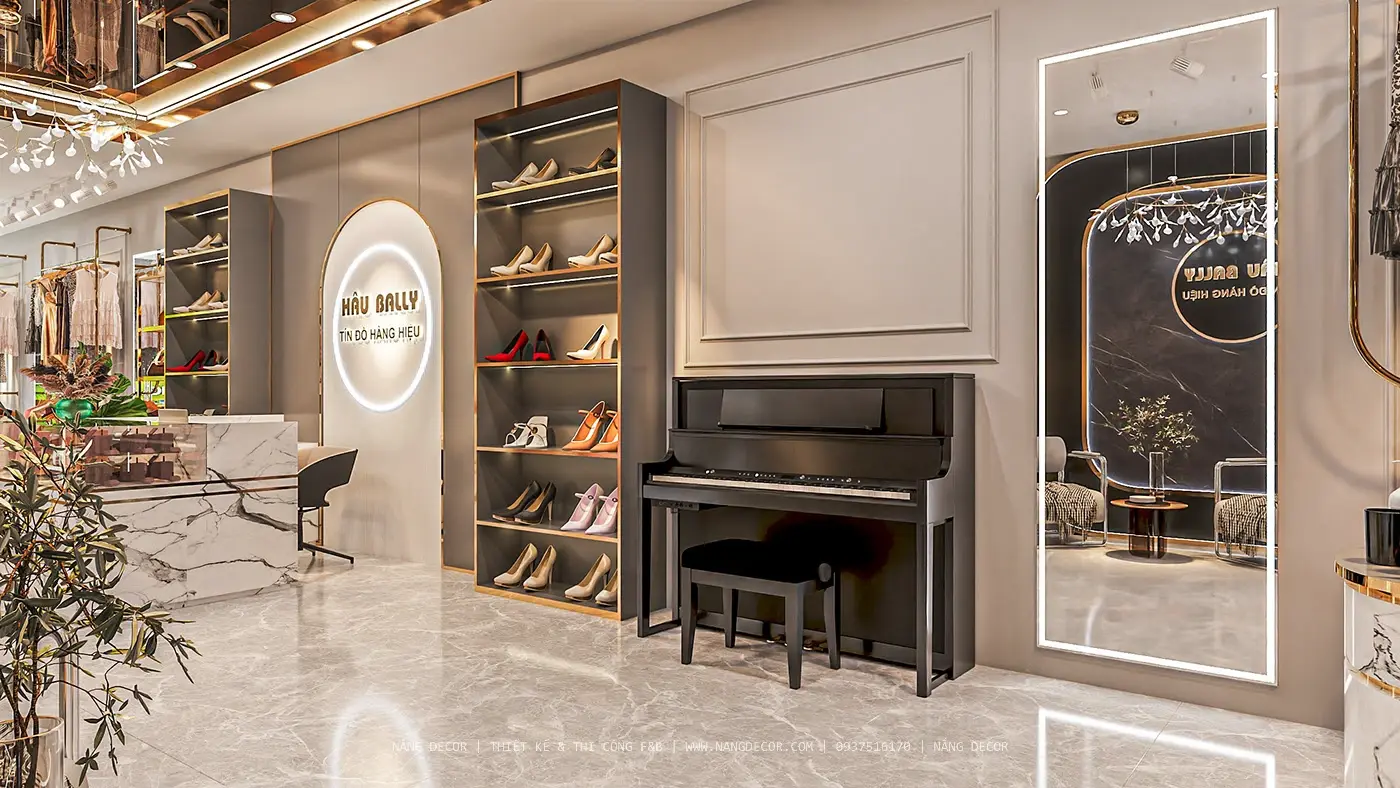 Ý tưởng thiết kế shop thời trang với bố cục sản phẩm ấn tượng