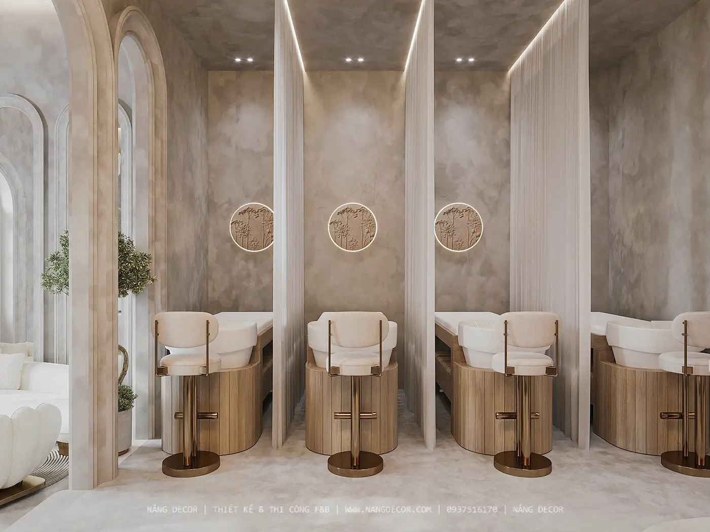 Tổng thể mặt bằng cửa hàng được Nắng Decor thiết kế và thi công chuyên nghiệp.